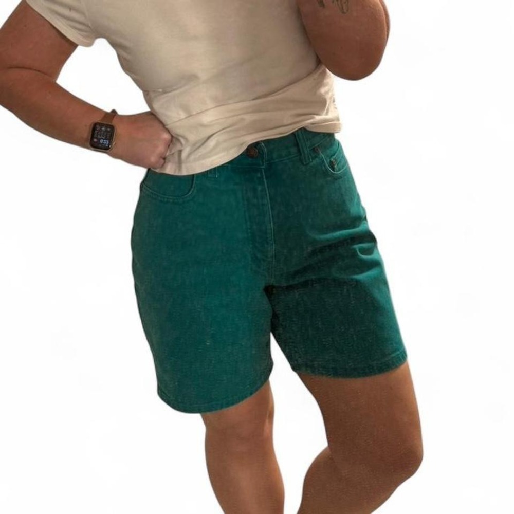 Vintage Northern Reflections teal denim shorts size 27 - Picture 2 of 8